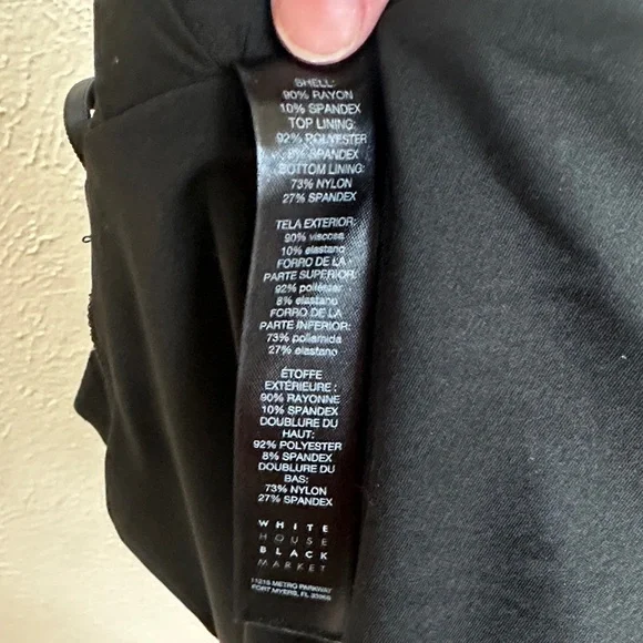 White House Black Market Black White Tan Striped Long Sleeve Dress Size 4 - Picture 11 of 11